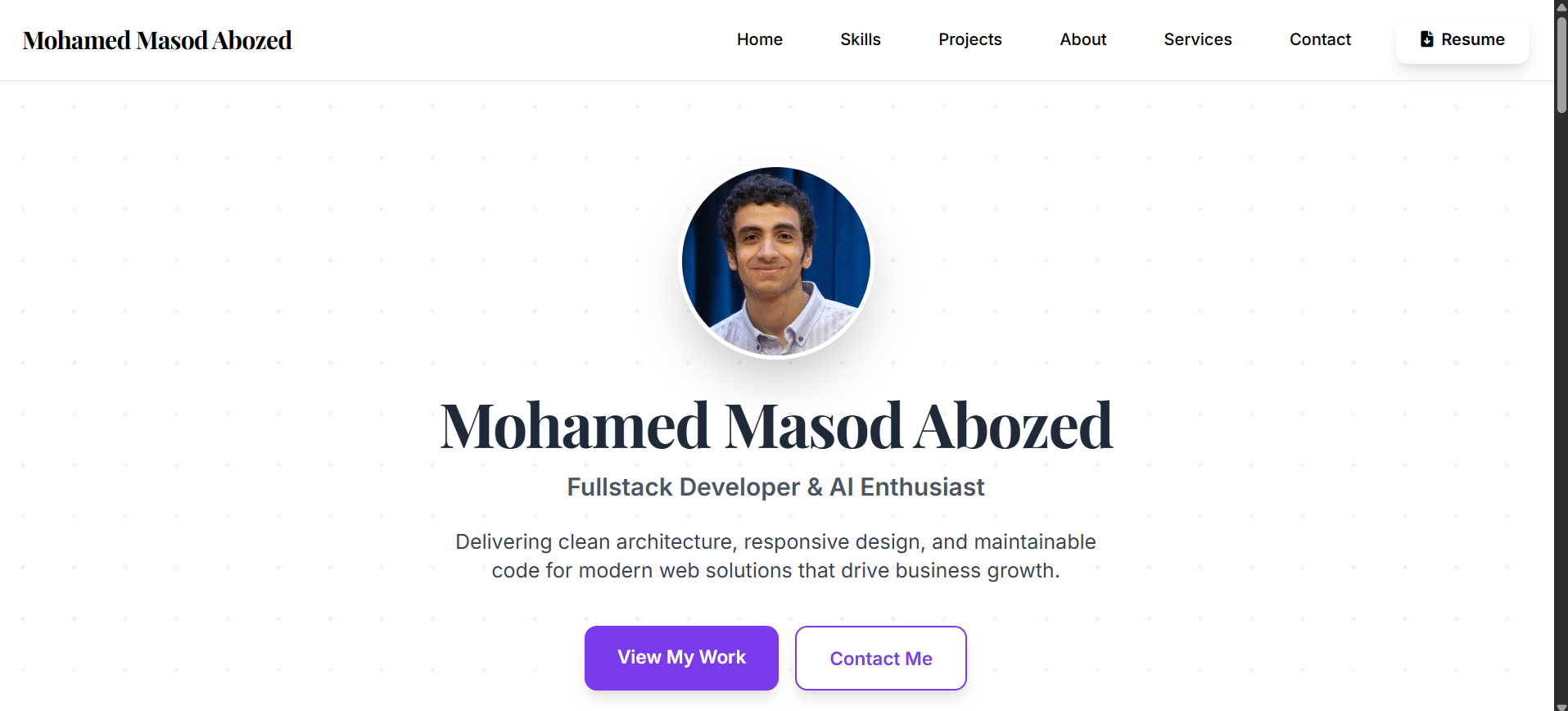 Portfolio Website Screenshot